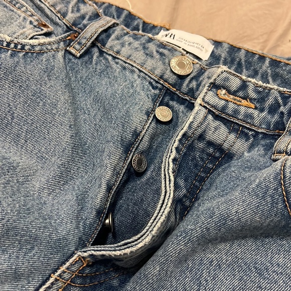 Zara Light Blue Straight Leg Jeans - Picture 6 of 7